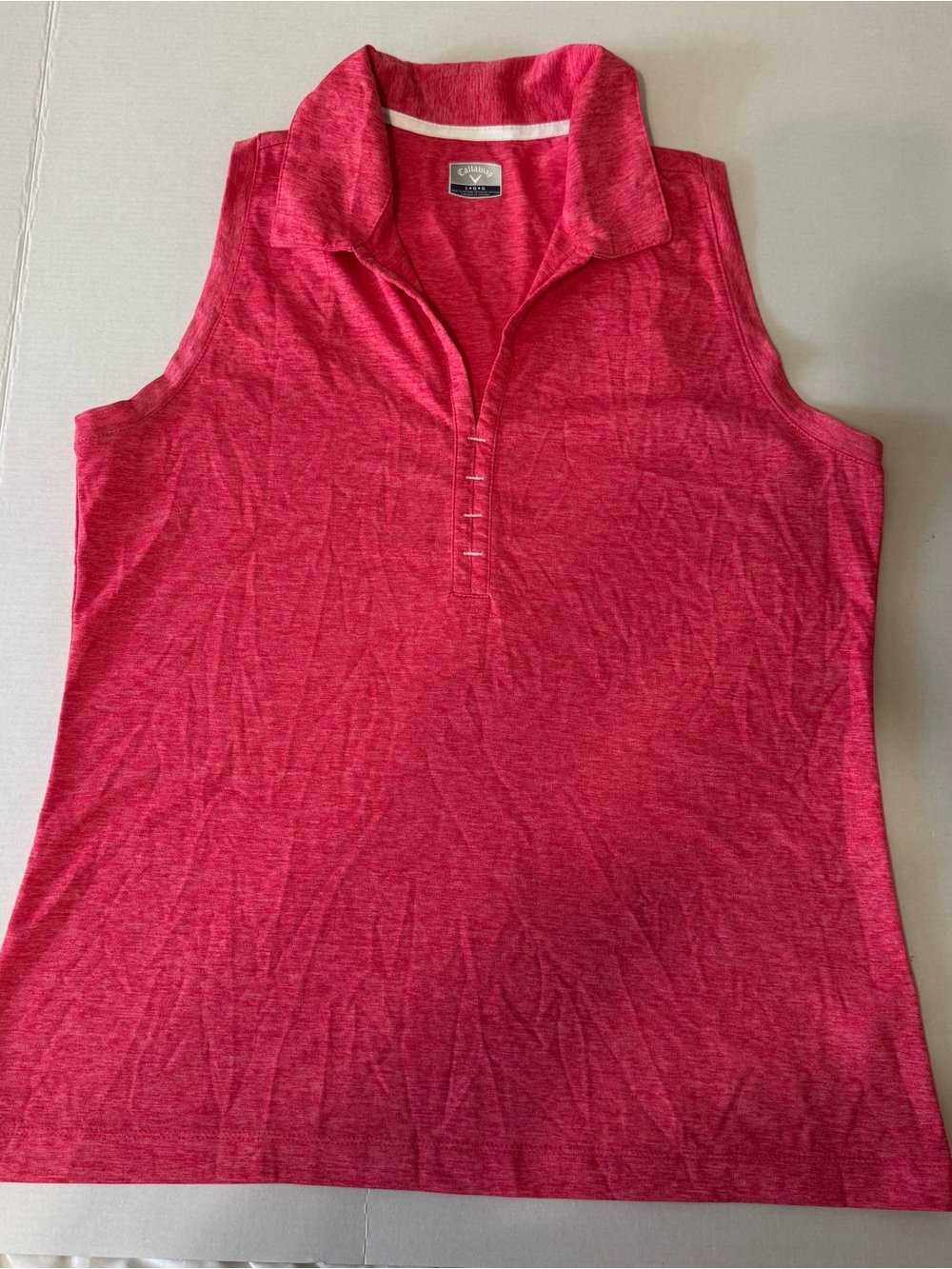 Callaway Women's Sleeveless Polo Tank - Raspberry Heather